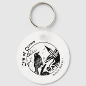 Porte-clés Ville des corbeaux Graphisme noir et blanc (Recto)