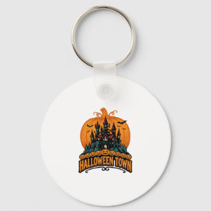 Porte-clés Ville d'Halloween Château Hanté Vintage Citrouille