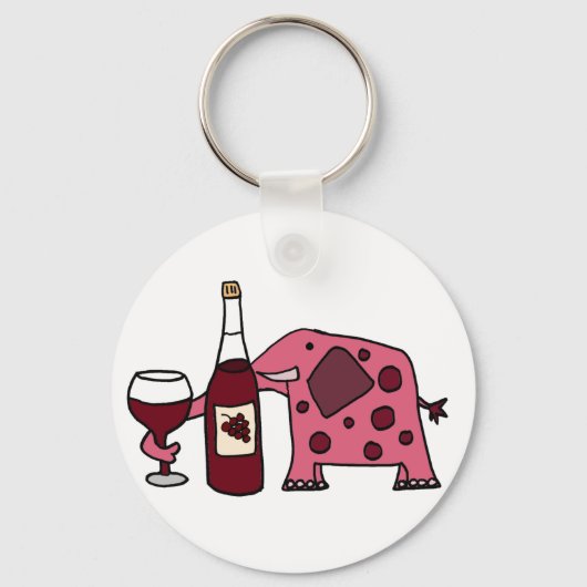 Porte-clés Vin à boire à l'éléphant rose (Recto)