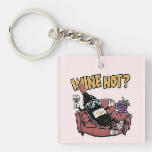 Porte-clés Vin et raisins amusants