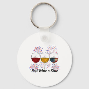 Porte-clés Vin Rouge Et Bleu 4 juillet Rouge Blanc Bleu Vin