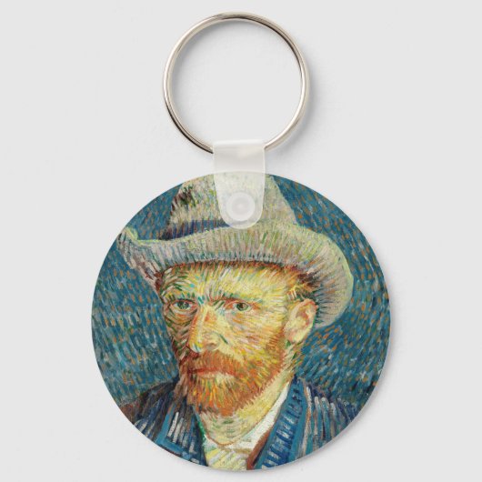 Porte-clés Vincent Van Gogh Autoportrait avec Grey Felt Casqu (Recto)