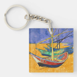 Porte-clés Vincent van Gogh - Bateaux de pêche sur la plage