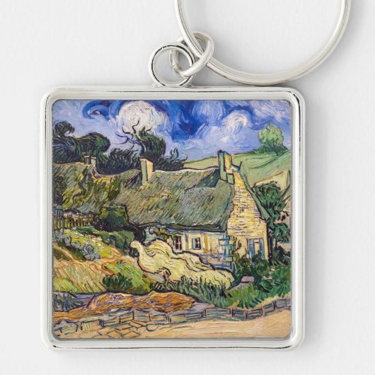 Porte-clés Vincent Van Gogh - Chalets de chaume à Cordeville (Devant)