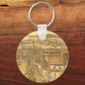 Porte-clés Vincent van Gogh - Cour de charpentier et lessive (Recto)