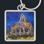 Porte-clés Vincent van Gogh - L'église d'Auvers<br><div class="desc">L'église d'Auvers / l'Eglise à Auvers-sur-oise par Vincent Van Gogh en 1890</div>