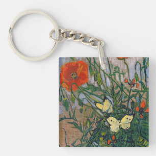 Porte-clés Vincent van Gogh - Papillons et Coquelicots