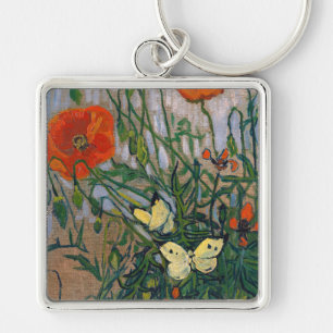 Porte-clés Vincent van Gogh - Papillons et Coquelicots