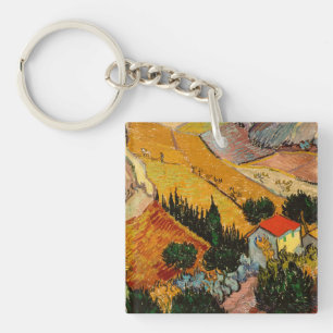 Porte-clés Vincent van Gogh - Paysage, Maison et Laboureur