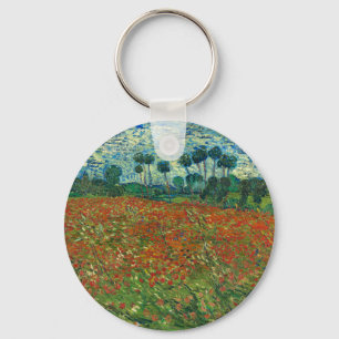 Porte-clés Vincent Van Gogh Poppy Field Floral Art Vintage