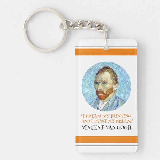 Porte-clés Vincent Van Gogh Portrait avec citation (Devant)