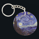 Porte-clés Vincent Van Gogh Starry Nuit Vintage Art<br><div class="desc">Vincent van Gogh Starry Night Art Peinture Starry Night est un tableau de l'artiste post-impressionniste néerlandais Vincent van Gogh. Le ciel bleu de la nuit est rempli de nuages tourbillonnants, d'étoiles et d'une lune brillante croissant. La Nuit étoilée est la seule nocturne de la série de vues depuis la fenêtre...</div>