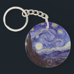 Porte-clés Vincent Van Gogh Starry Nuit Vintage Art<br><div class="desc">Vincent van Gogh Starry Night Art Peinture Starry Night est un tableau de l'artiste post-impressionniste néerlandais Vincent van Gogh. Le ciel bleu de la nuit est rempli de nuages tourbillonnants, d'étoiles et d'une lune brillante croissant. La Nuit étoilée est la seule nocturne de la série de vues depuis la fenêtre...</div>