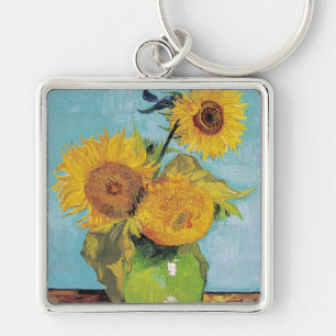 Porte-clés Vincent Van Gogh - Trois Tournesols dans un Vase