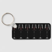 Porte-clés Vins avec vin rouge sur noir (Verso)