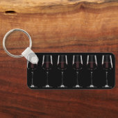 Porte-clés Vins avec vin rouge sur noir (Verso)