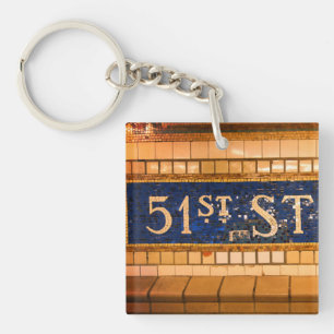 Porte-clés Vintage 51ème rue, Manhattan, New York