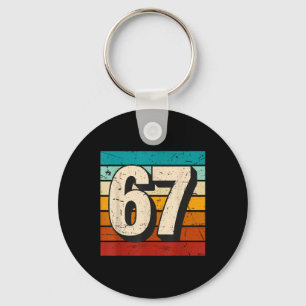 Porte-clés Vintage 67 Mème Rétro Six Sept Numéro Drôle 6 7 M