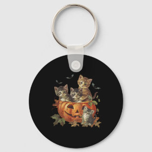 Porte-clés Vintage 90s Chat Halloween Citrouille Amoureux des