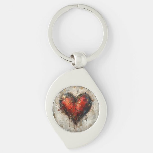 Porte-clés Vintage Abstract Hearts - Metal Keychain  (Devant)