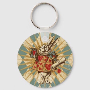 Porte-clés Vintage Alice White Rabbit