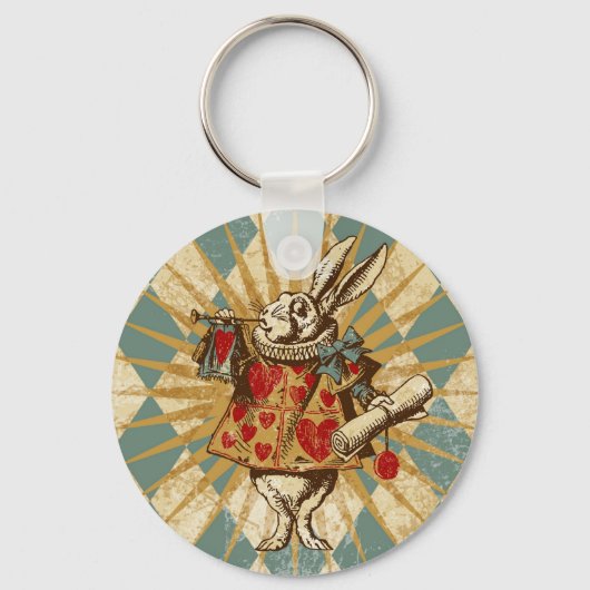 Porte-clés Vintage Alice White Rabbit (Recto)