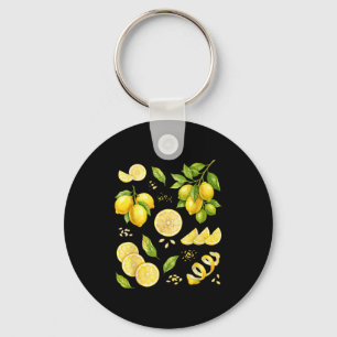 Porte-clés Vintage années 90 botanique citron vibes estivales