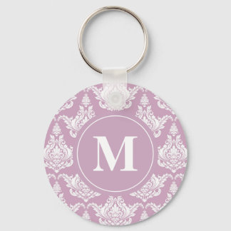 Porte-clés Vintage Aquarelle violet Damask Porte - clé