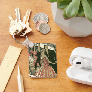 Porte-clés Vintage Art Deco Wedding, Newlyweds First Dance