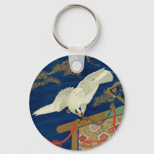 Porte-clés Vintage Art du faucon blanc japonais G.A. Audsley