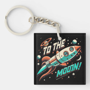Porte-clés Vintage Au Moon Rocket ship