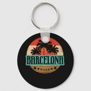 Porte-clés Vintage Barcelone Espagne Sunset Souvenir