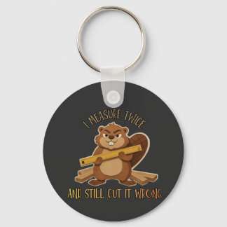 Porte-clés Vintage Beaver Woodworker – Je mesure deux fois qu