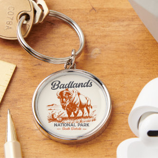 Porte-clés Vintage Bison – Badlands National Park