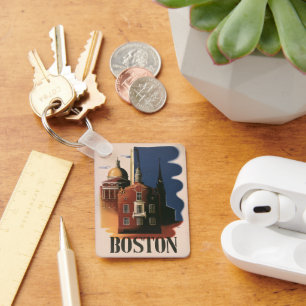 Porte-clés Vintage Boston, Massachusetts La chevauchée de Pau