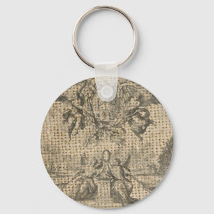 Porte-clés vintage burlap religieux paradis victorien ange