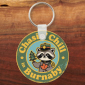 Porte-clés Vintage Burnaby BC Raccoon Chill (Verso)