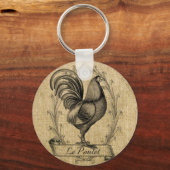 Porte-clés Vintage Chicken Burlap (Recto)