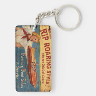 Porte-clés Vintage Chris Craft Bois Cobra Boat Publicité