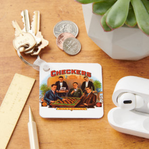Porte-clés Vintage Cigar Étiquette Art, Checkers doux et doux