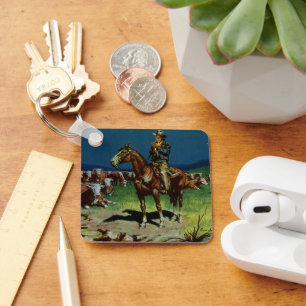 Porte-clés Vintage Cowboy, éleveur de bétail sur la ferme