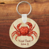 Porte-clés Vintage Crab Design Personalized (Recto)