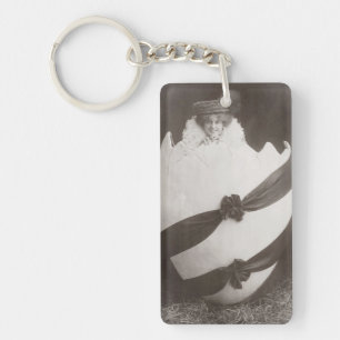 Porte-clés Vintage Dame aux oeufs de Pâques