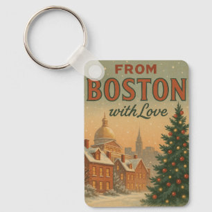 Porte-clés Vintage De Boston Avec Amour Noël