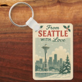 Porte-clés Vintage De Seattle Avec Amour (Recto)