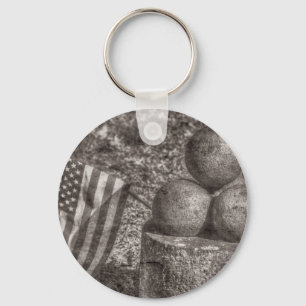 Porte-clés Vintage des boules canons de la guerre civile amér