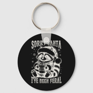 Porte-clés Vintage Désolé Père Noël J'ai été Feral Raccoon Ch