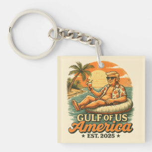 Porte-clés Vintage drôle Trump Amérique du Golfe 2025