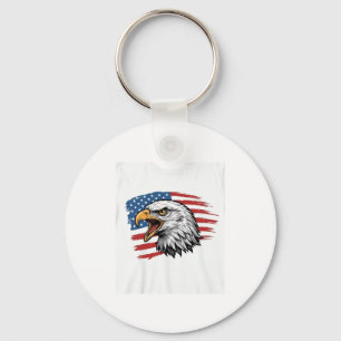 Porte-clés Vintage Eagle Drapeau Patriote Vector Design de T-