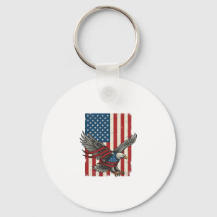 Porte-clés Vintage Eagle Flag Vector Patriotic Shirt Design_1